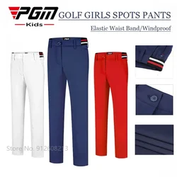 PGM Girls Boys Windproof Golf Pants Children Warm Golf Trousers Kids Straight Sports Sweatpant Casual Bottoms Elastic Band S-XL