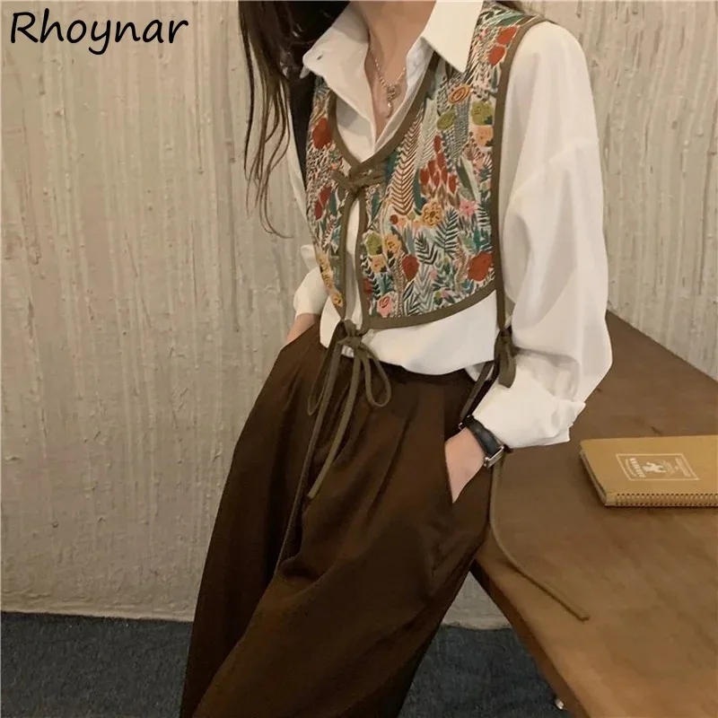 

Sleeveless Vests Women Spring Girls Lace-up Designed Korean Fashion Prevalent All-match Attractive Vintage Temperament Button