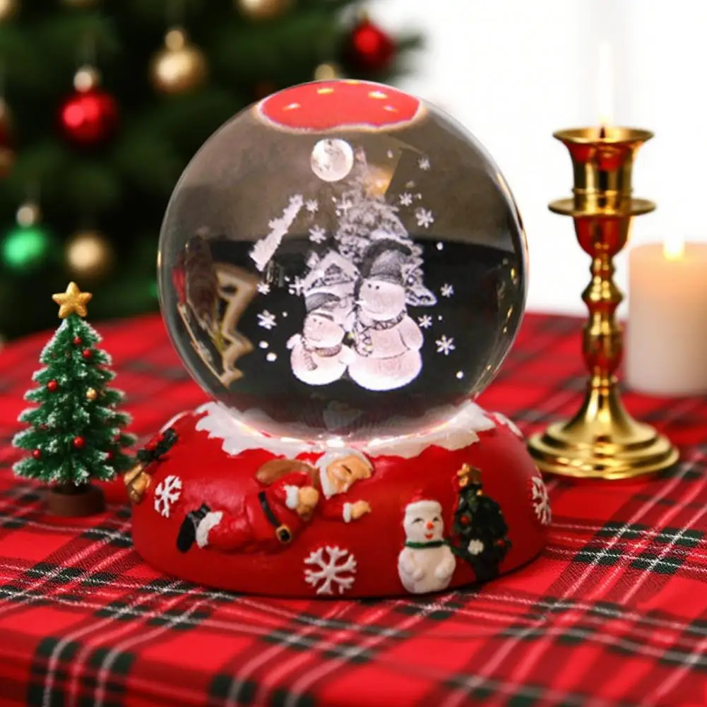 

Multifunctional Desk Lamp Festive Christmas Night Light with 3d Santa Claus Snowman Elk Glass Ball Lamp Glowing for Home