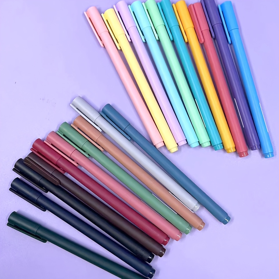  20pcs Macaron Colorful Gel Pens, 0.5mm No Bleed Quick Dry Pens for Students Note Taking & Journaling Stationery 