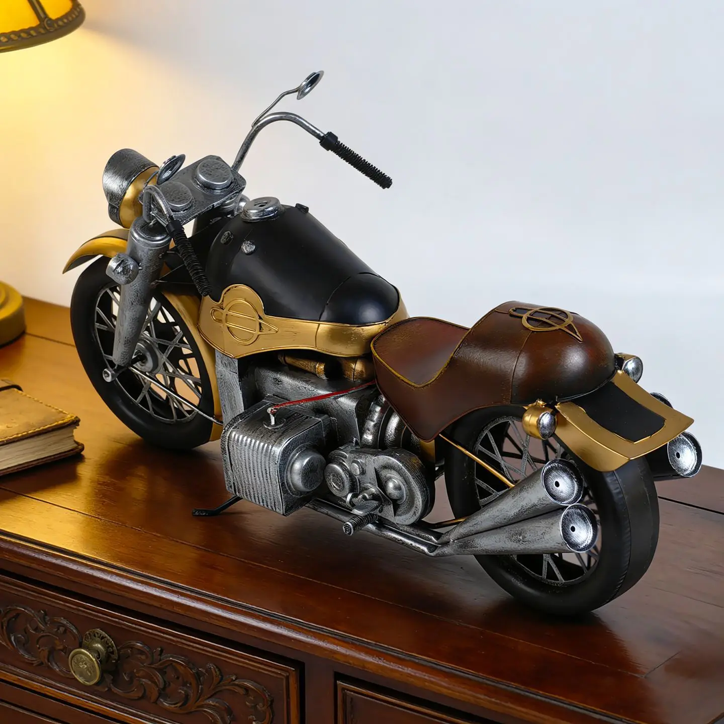 European retro wrought iron motorcycle model ornament home industrial soft decoration photography props metal crafts