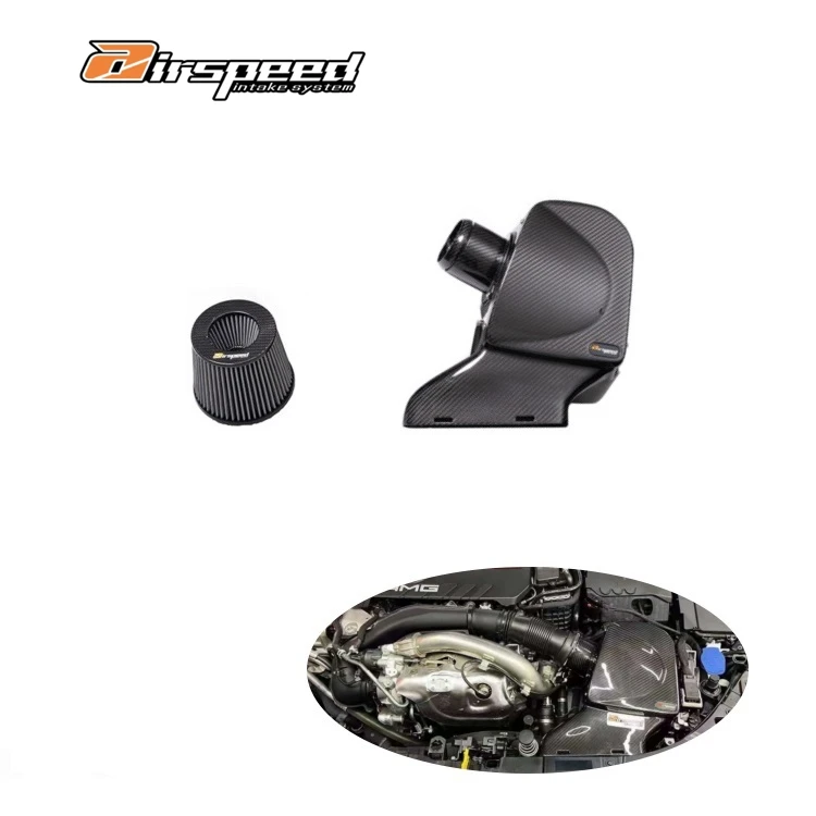 Airspeed Brand Real Car Data Development Dry Carbon Fiber Induction System Air Intake System For  Benz A35 M260 2.0T