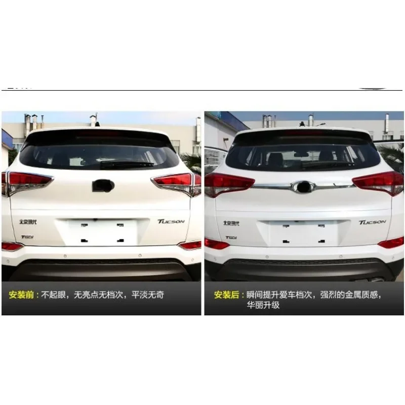 ABS Chrome Tronco Traseiro Tampa Maçaneta, Tail Gate Guarnição, Moldura Styling para Hyundai Tucson 2015, 2016, 2017, 2018, alta qualidade