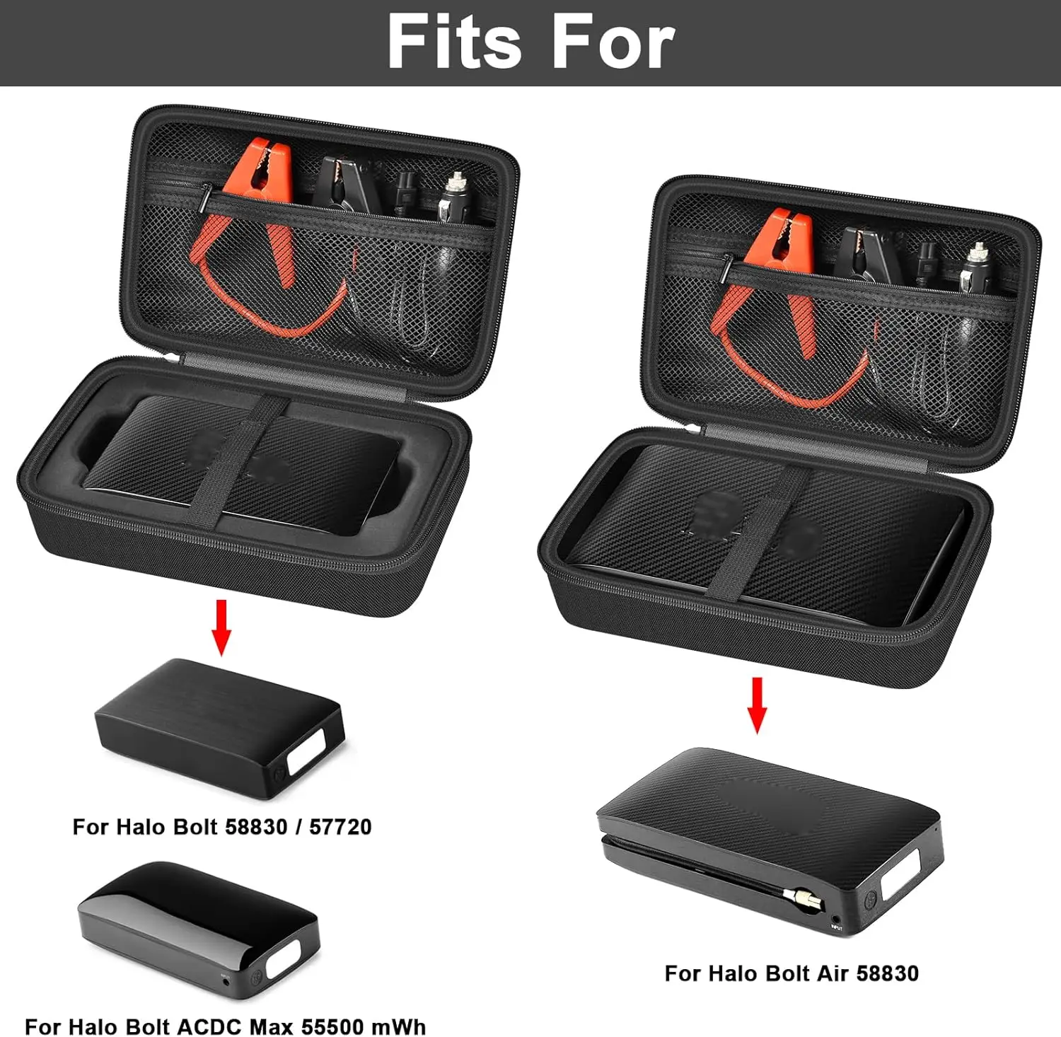 (Box Only) Case for Halo Bolt 58830/57720/ Air 58830/ ACDC Max 55500 mWh/ Air + Portable Emergency Power Kit, Storage Holder