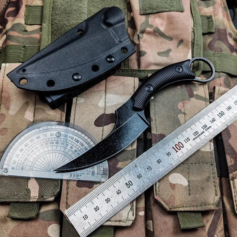 2024New High Quality Corrosion Resistant Portable Multi-Purpose Outdoor Straight Knife K Sheath, Jungle Survival EDC Knife