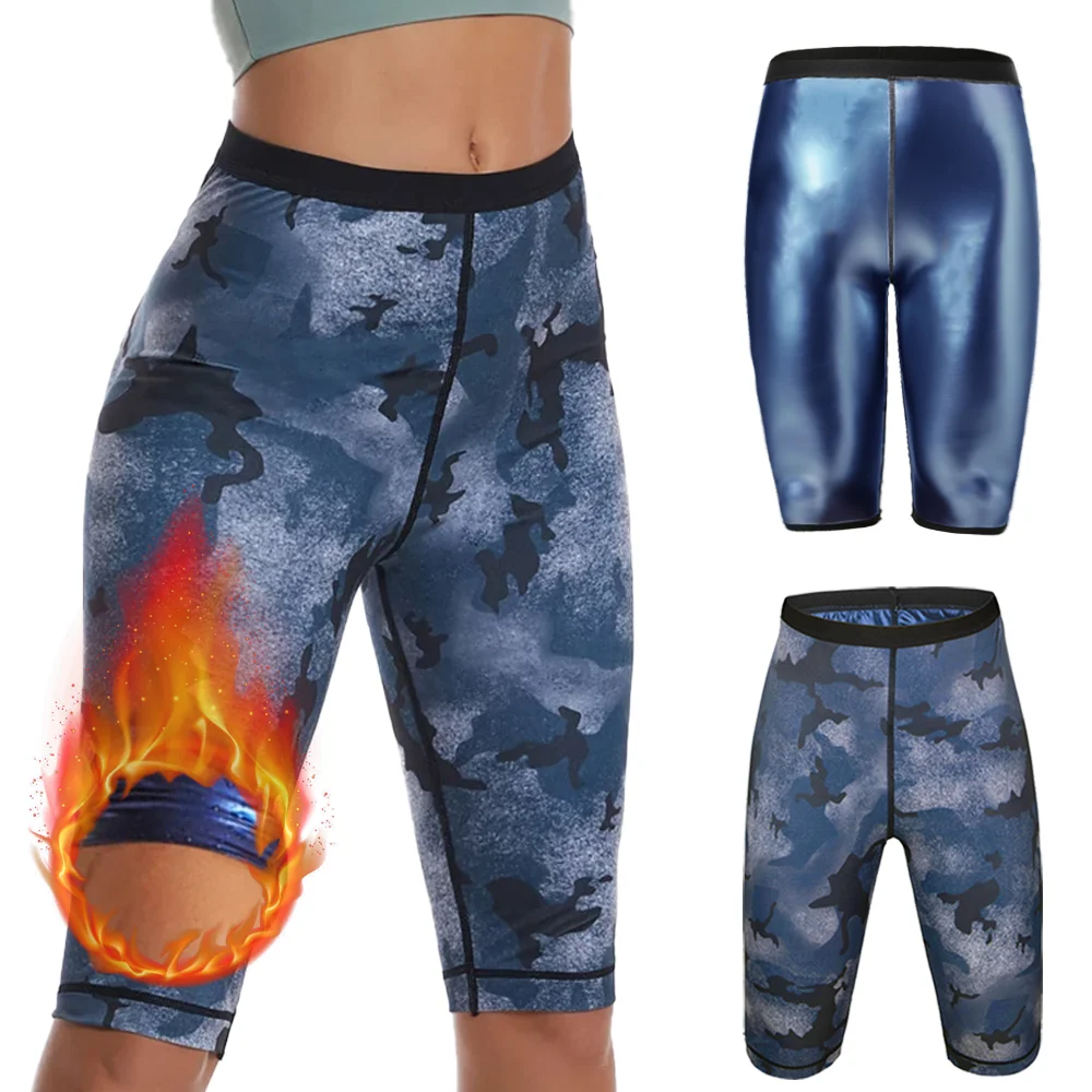 Frauen Camouflage Body Shaper Hot Sweat Shorts Fitness Hosen Gym Abnehmen Sauna Anzüge Flache Bauch Hosen Taille Trainer Shapewear