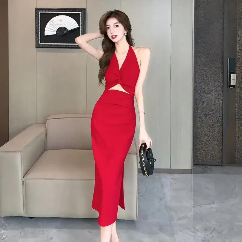 Corset Split Off Shoulder Female Dress Tight Long Sleeveless Maxi Bodycon Women's Dresses Cotton Beach Elastic on Promotion Hot