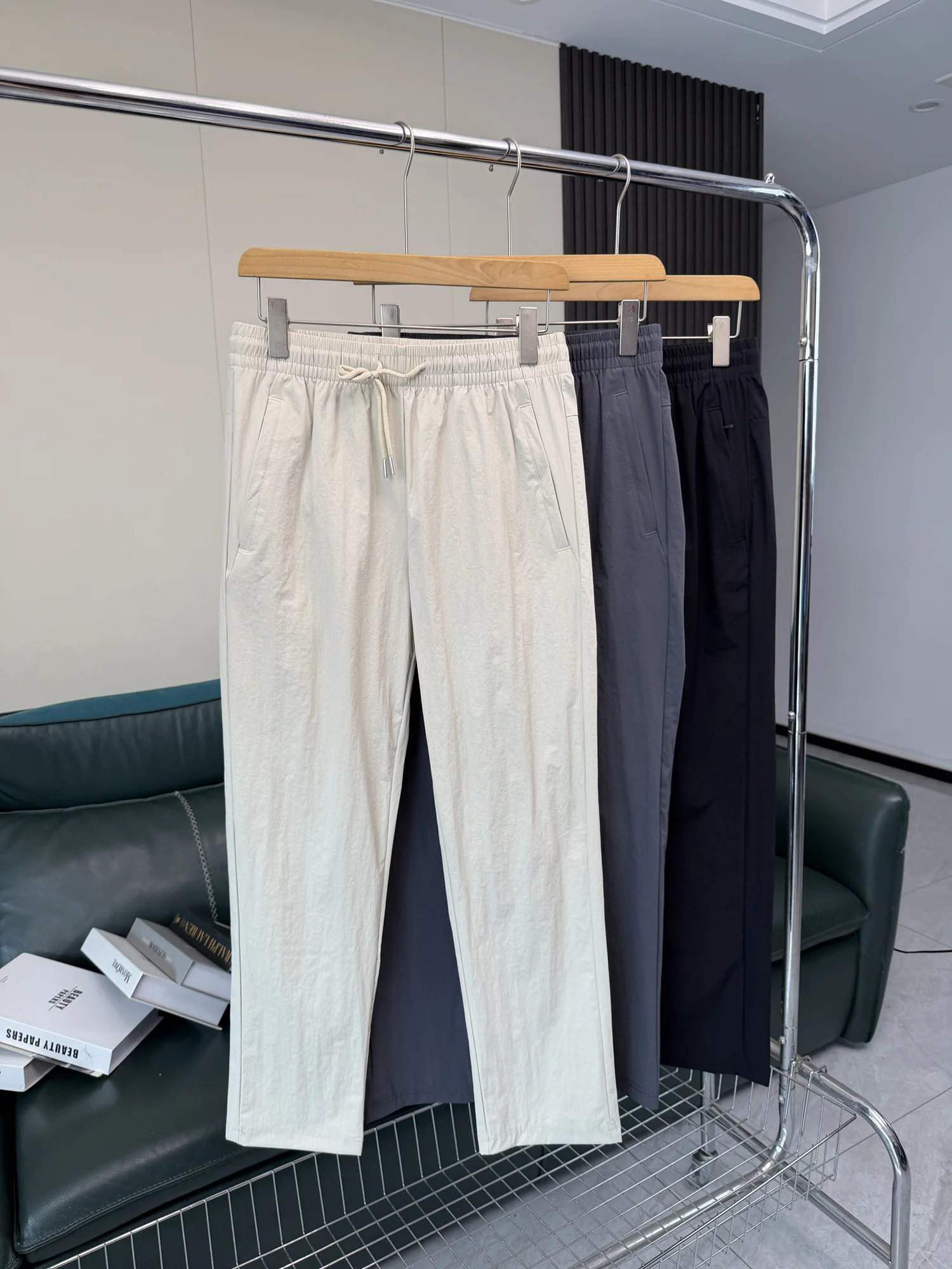 Elastic Nylon Men's Spring Summer Waterproof Breathable Sports Casual Straight Leg Pants Comfortable to Wear Stylish
