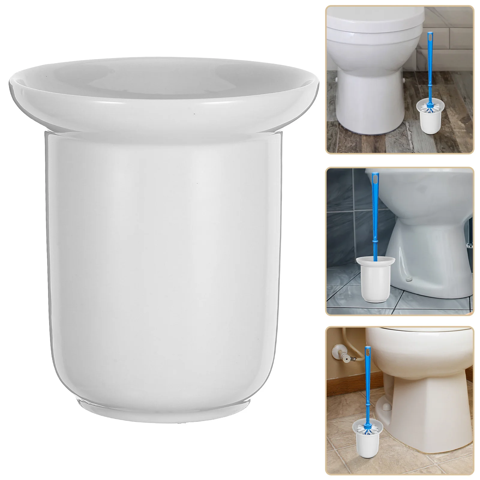 

Frosted Toilet Brush Cup Matte Finish Bathroom Holder Sturdy Handle for Toilet Cleaning Brush Storage Bowl Bathroom Tool