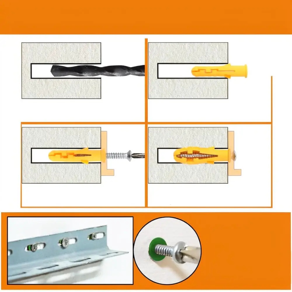 Wall Mount Expansion Tube And Screw Assortment For Yangshun Home Improvement Plastic Plugs With Zinc Plated Hardware