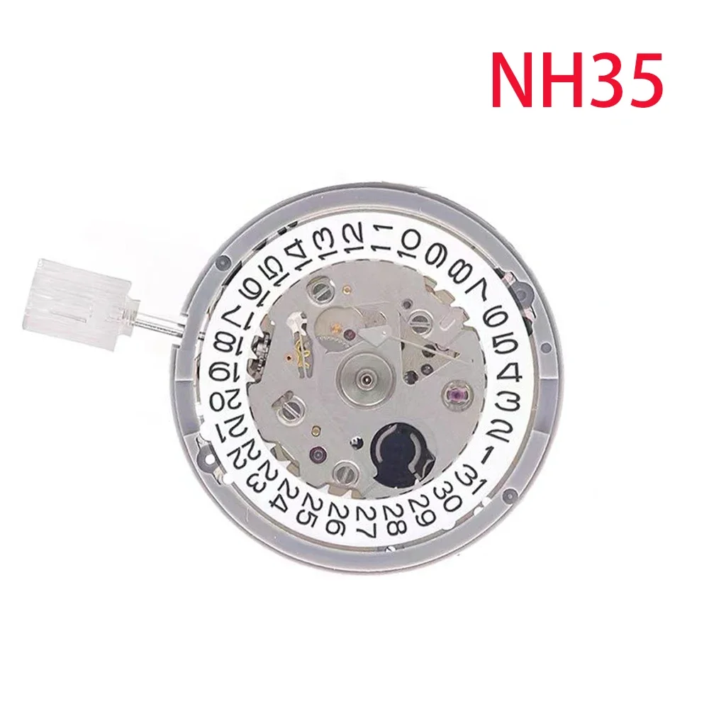 Japan Original NH35 NH35A Watch Movement Fit NH35 Automatic Mechanical Fit 3.0 Crown Watch White Date Wheel 24 Jewels.