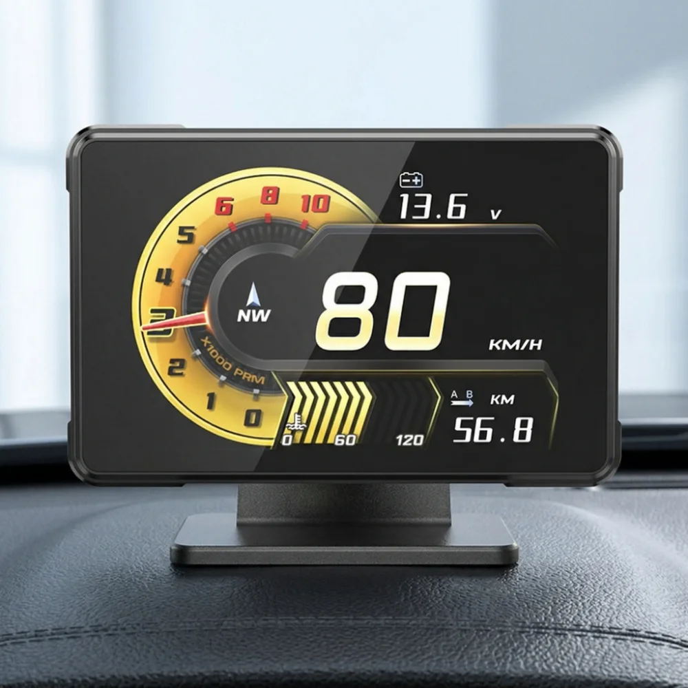 

A91 Actisafety 5th-Gen Dual-Mode HUD OBD2+GPS Smart Gauge 9 Themes Gesture+Touch Control Head Up Display