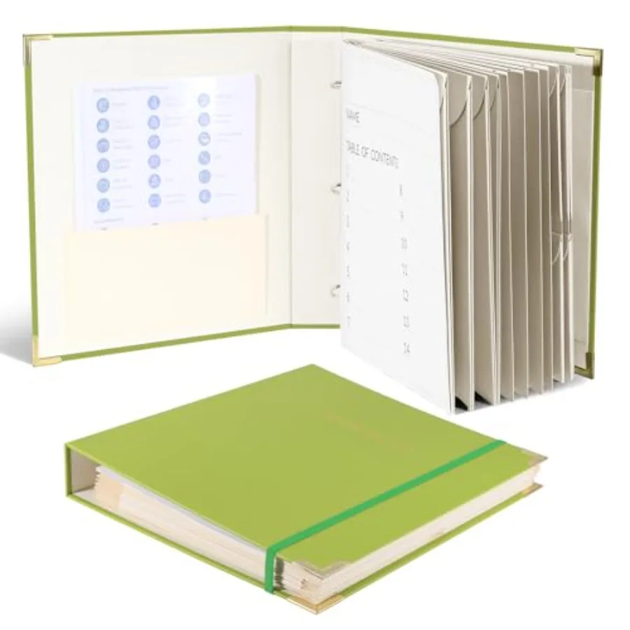 

Папка-органайзер на 3 кольцах из прочного картона для важных документов с расширяющимися карманами для дома, школы и офиса