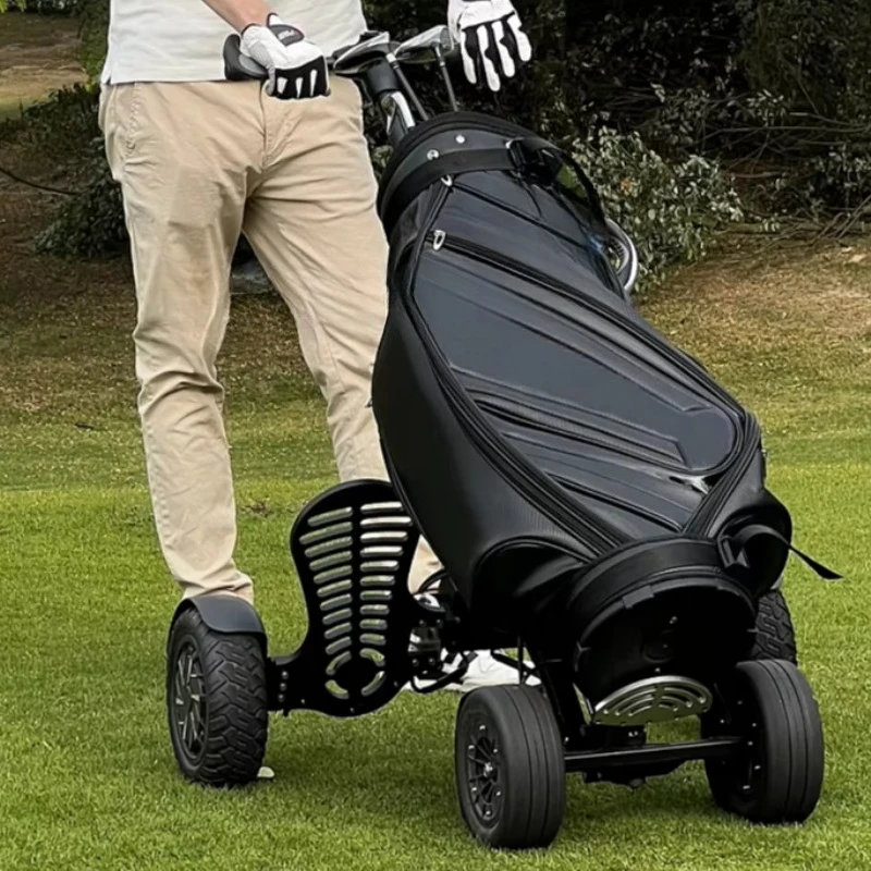 Easy Folded Aluminium Golf Scooter 1 Person 4-Wheel Electric Trolley 1600W Brushless Motor 25km/h for