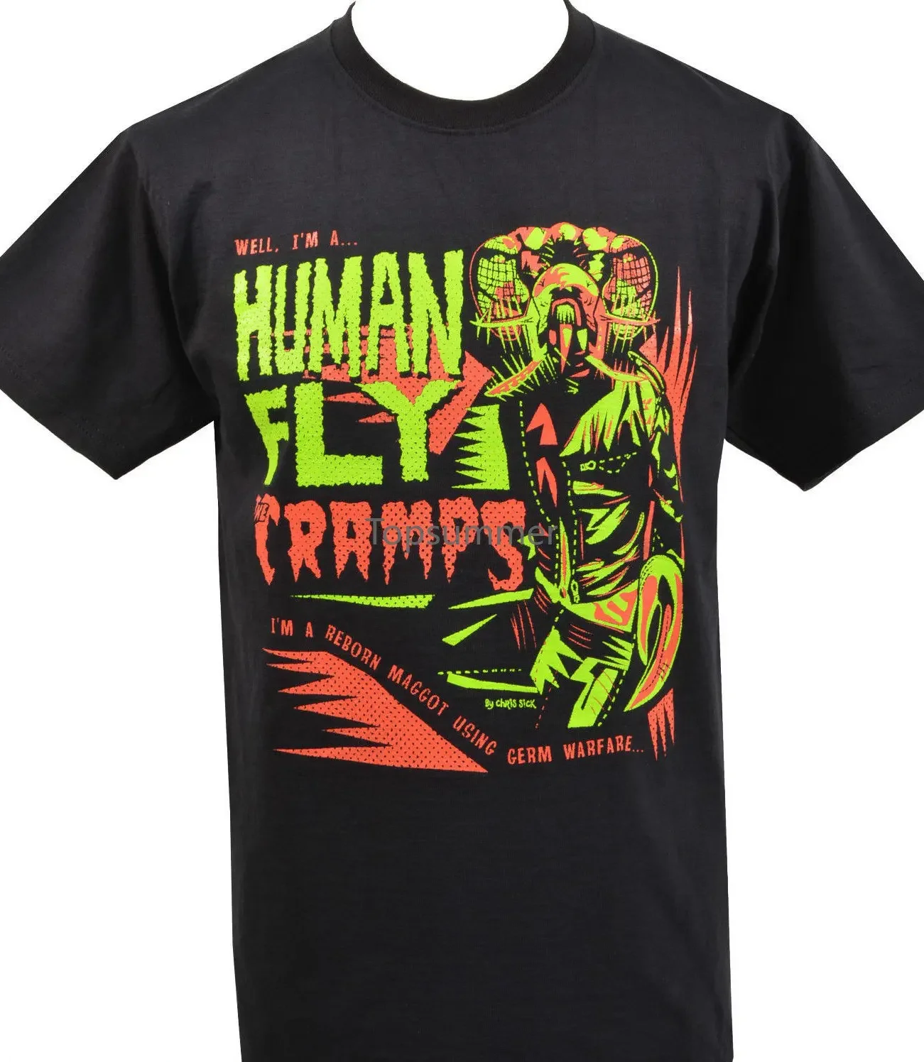 New T-Shirt Men Fashion T Shirts Mens Black T-Shirt The Cramps Fly Garage Psychobilly Horror Lux S 5Xl