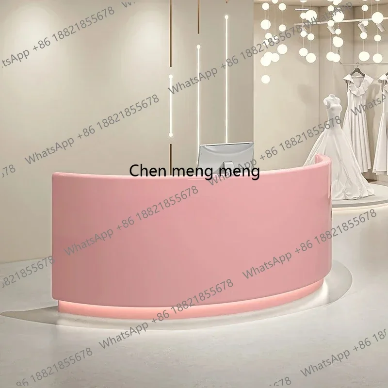 

F5822 training reception desk home business reception furniture women's clothing store bar counter arc guide table company front