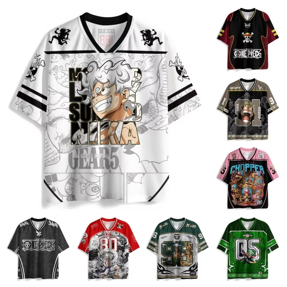 2026 Summer One Piece Luffy Retro Cosplay T-shirt Men's Oversized 3D Printed Short-sleeved Family Unisex Children's Sports Shirt