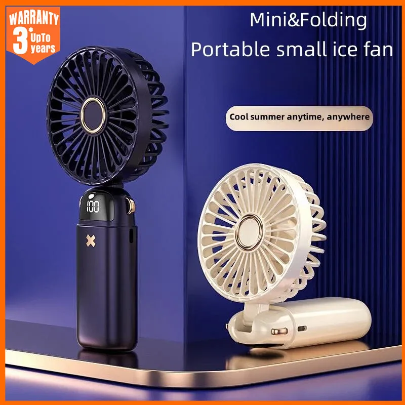 USB Mini Handheld Small Fan Portable Portable Silent Office Desk Student On Dormitory Charging Outdoor Hand Holding Fan Small