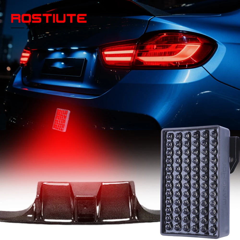 

F1 Style Brake Pilot Light 72 LED Car Rear Tail Flash Lamp Auto Warning Strobe Lights Stop Safety Signal for Motorcycle ATV SUV