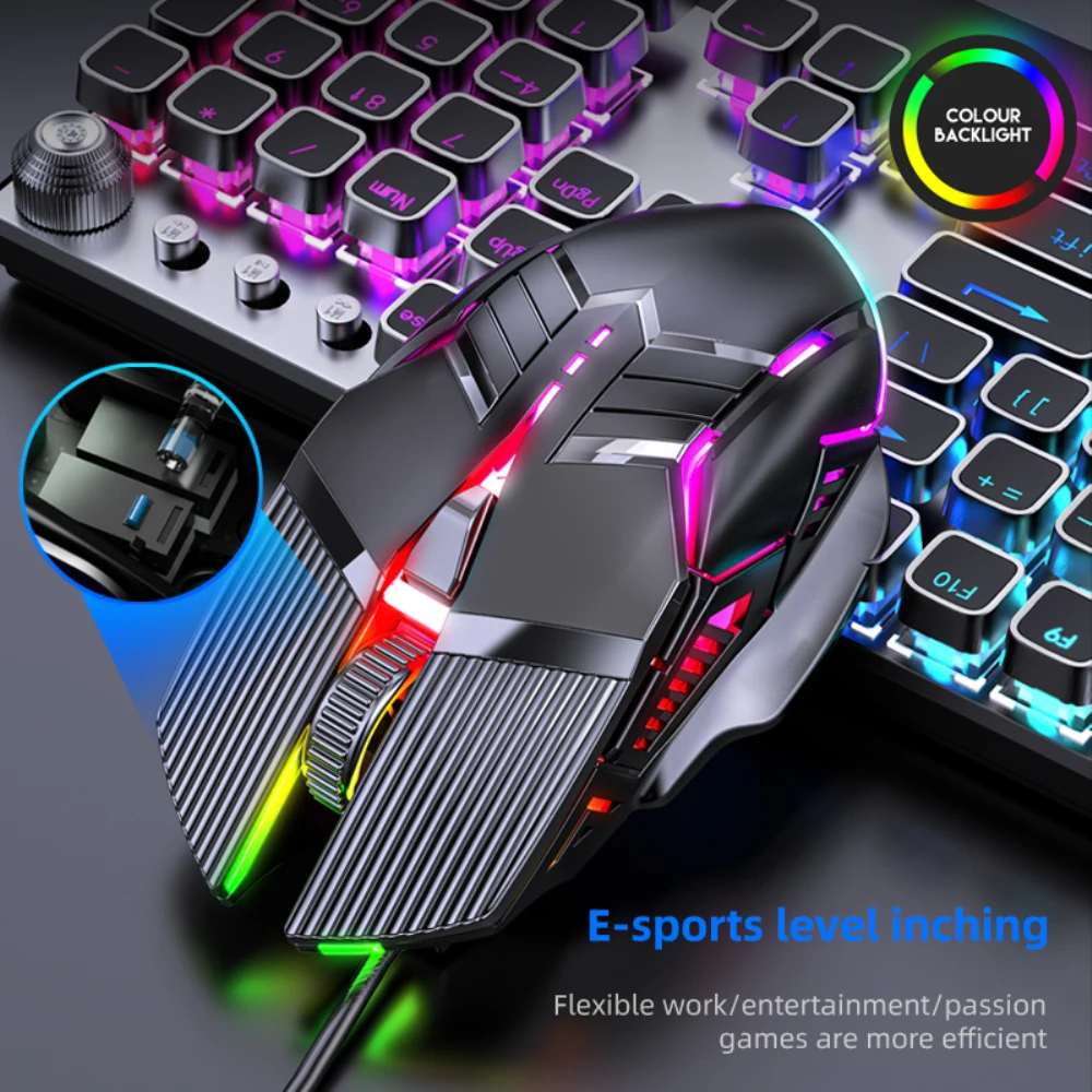 Ergonomic Wired Gaming Mouse USB Mouse Gaming RGB Mause Gamer Mouse 6 Button LED Silent Mice for PC Laptop Computer