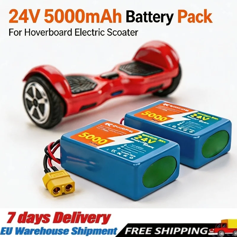 24V 5000mAh 6S2P 18650 Lithium-Ionen-Akkupack, großes Kapazitäts-Leistungsmodul, integrierte Mehrfachschutzschaltung mit Überladeschutz, langlebige, stabile Stromversorgung, universelles Ersatzteil