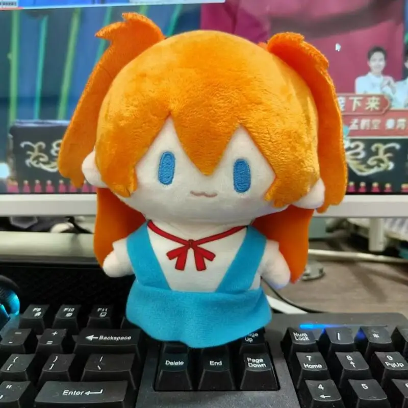 Japanese Anime Rei Ayanami Shinji Ikari Q Version Standing Posture Plush Doll Shoulder Bag Hanging Ornament Friend Birthday Gift