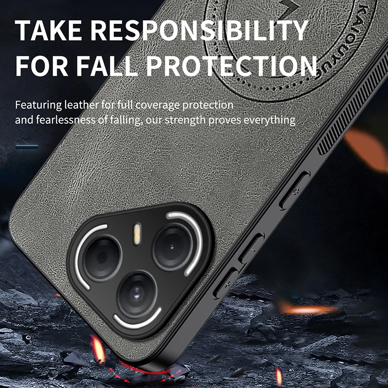 

Чехол для Tecno Pova 7 Pro 5G, противоударный матовый кожаный чехол, мягкая задняя крышка для Tecno Pova 7 Pro Capa Bumper