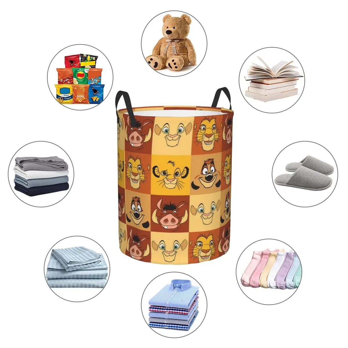 Anime The Lion King Cartoon Laundry Basket Collapsible Large Clothes Storage Bin Cartoon Baby Hamper - view 5