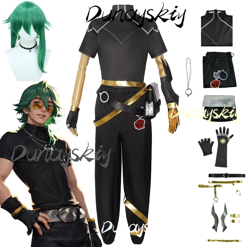 Anime Game LoL Cosplay Ezreal Roleplay HEARTSTEEL COSTUME T-shirt Pants Belt Wigs For Halloween Christmas Man Cos Customized