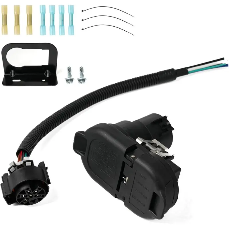 

For USCAR Multi-Tow Pickups Trailer Tow Hitch Wiring Plug 7-Way Receptacle Connector Harness Installation Kit-X59A