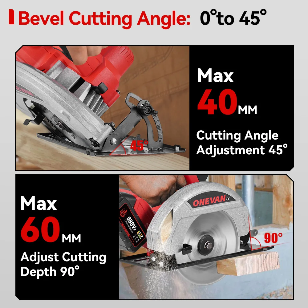 4000W 7Inch Brushless 185mm Electric Circular Saws Cordless Saw Adjustable Woodworking Power Tool For Makita 18V Battery Pin