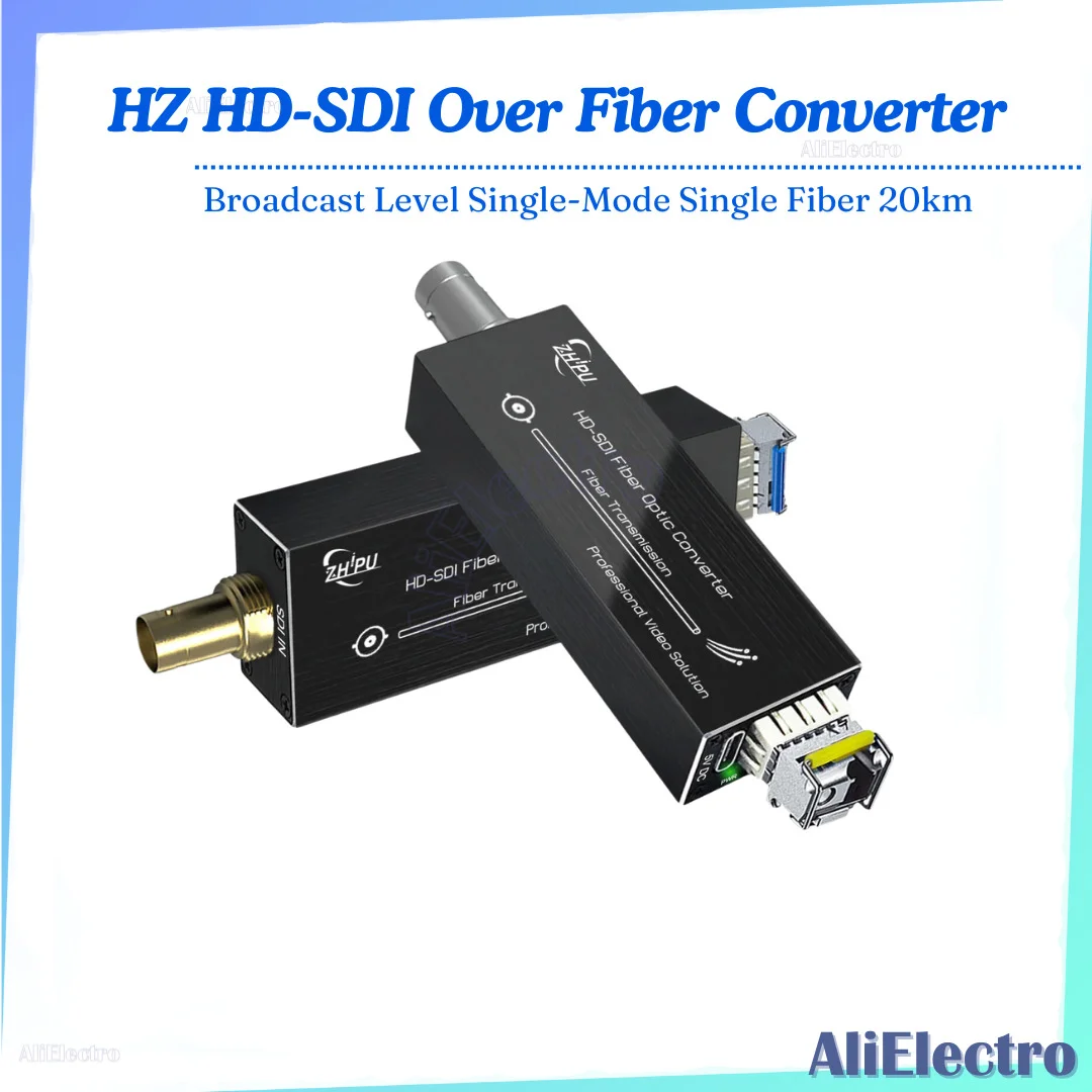 

Mini Compact HD SDI Fiber Extender 1080P&30HZ HD-SDI Over Fiber Converter Broadcast Level Single-Mode Single Fiber 20km