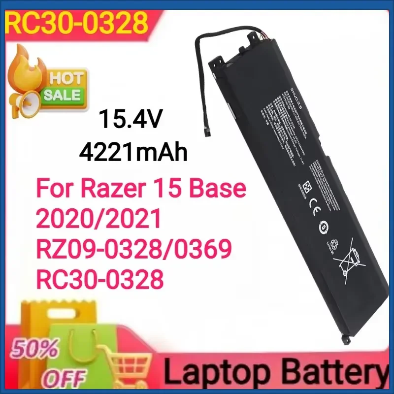 15.4V 4221mAh RC30-0328 RZ09-0270 For Razer 15 BASE 2018 2019 2020 2021 Year RZ09-03009 RZ09-0330 RZ09-0369 RZ09-0410