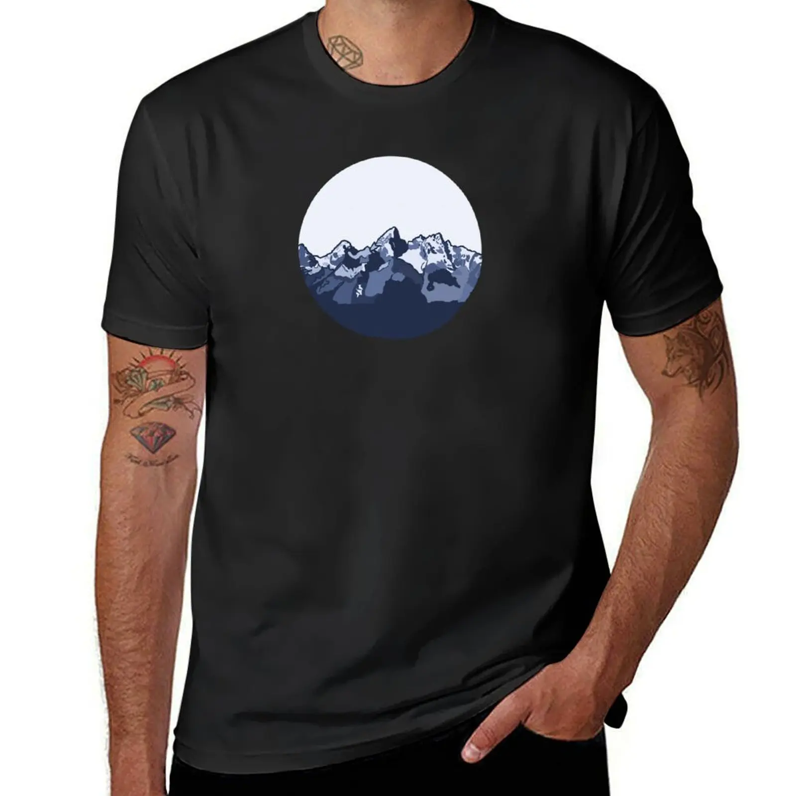 

Grand Teton National Park Circle T-Shirt sweat anime clothes plus sizes funnys slim fit t shirts for men