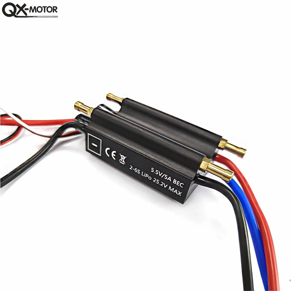 QX-MOTOR 50A 120A ESC Brushless impermeabile bidirezionale con supporto per Controller di velocità UBEC 2-6S Lipo BEC 5.5V/5A per modello di barca RC