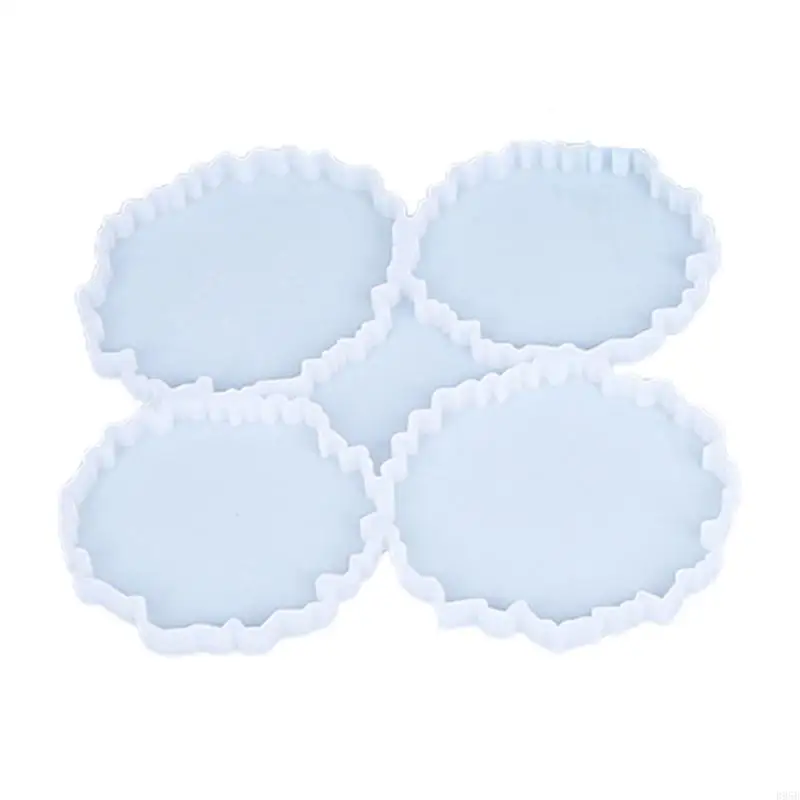 4 in 1 Crystal Epoxy Resin Tray Molds Geode Resin Molds Coaste Making Accessories Office Home Decoration B95B