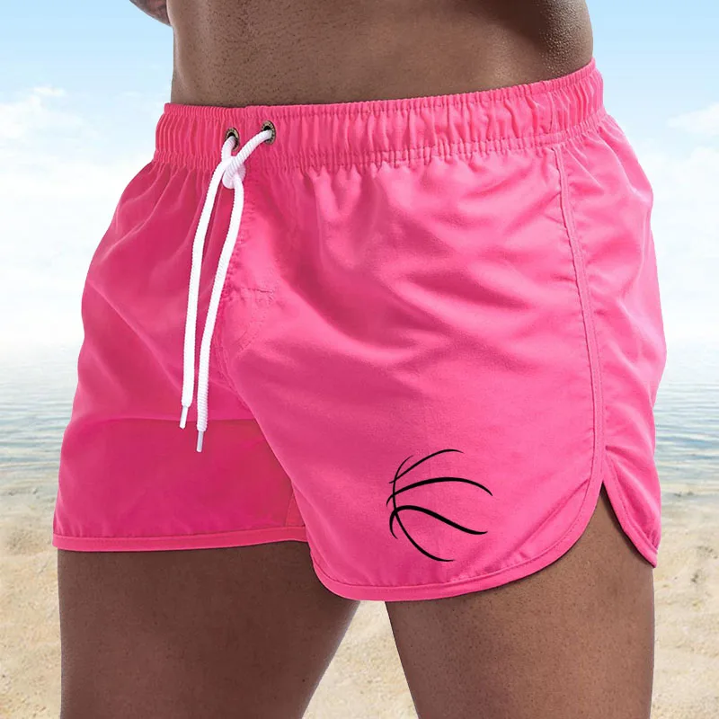 Nowe męskie spodenki kąpielowe, szybko oddychające spodenki, stroje kąpielowe na plażę, męskie spodenki fitness i sportowe