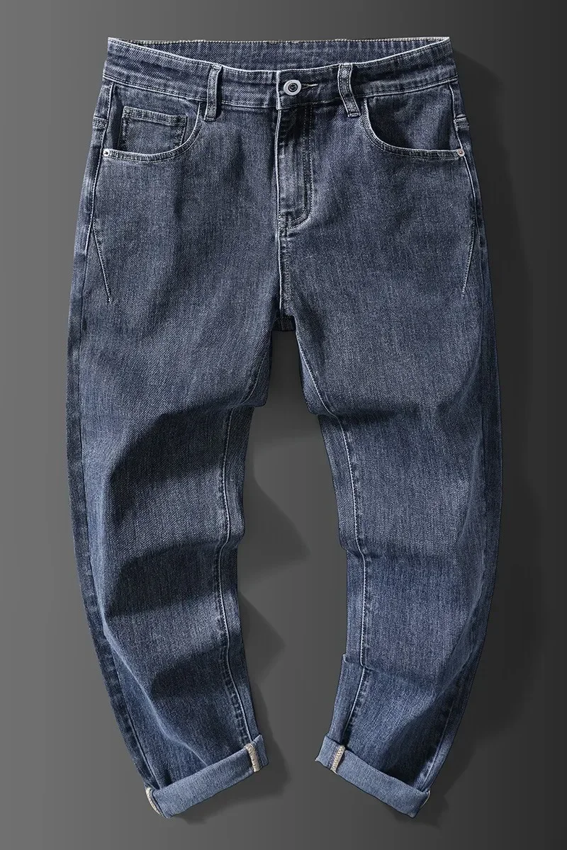 Wysokiej klasy marka męska luźna szeroka nogawka spodnie modna moda młodzieżowa Streetwear Casual proste spodnie jeansowe 2022 jesienne męskie jeansy