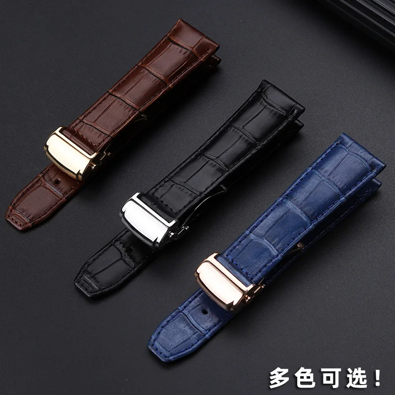 20mm 22mm Genuine leather watch strap for MAURICE LACROIX watchband folding buckle leisure business cow leather bracelet