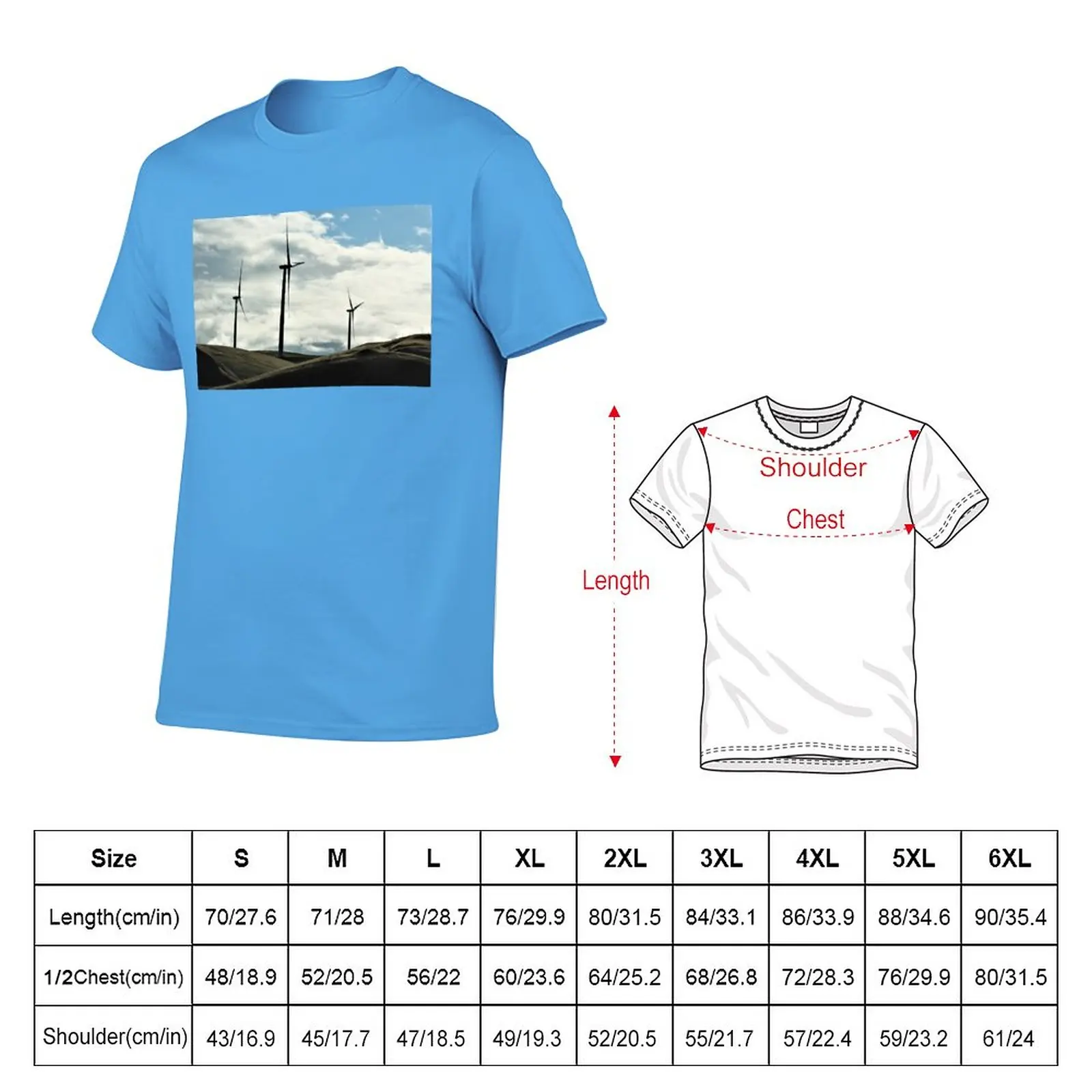 New Wind Turbines in Altamont Pass T-Shirt summer top Short sleeve Short sleeve tee mens workout shirts