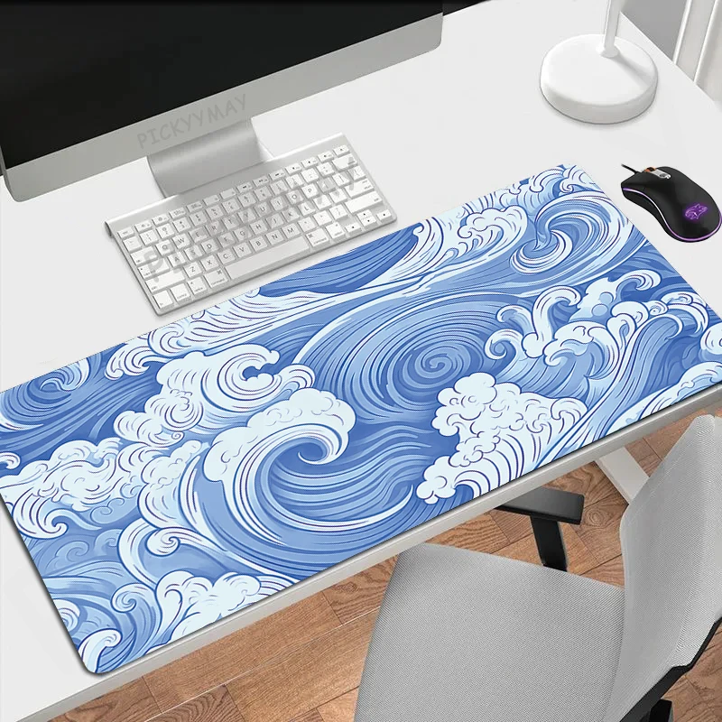 

Mouse Pads Wave And Cloud Gaming Mousepads 400x900 Large Mousepad Gamer Natural Rubber Mat Company Desk Pad Design For Gift