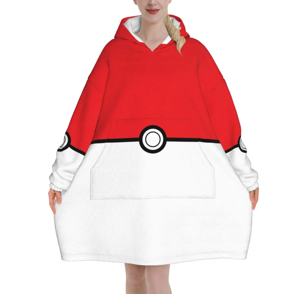 

Негабаритное носимое одеяло с покемонами и Пикачу, подарки для женщин и мужчин, ультрамягкие плюшевые теплые толстовки, одеяла с карманом