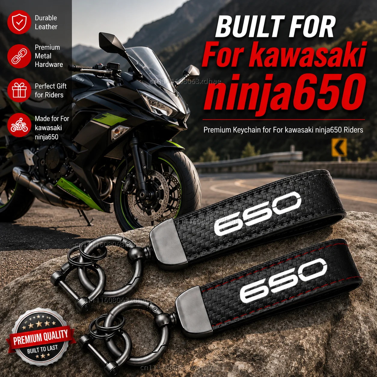 

High-Grade Leather Motorcycle Keychain Holder Keyring Accessories For kawasaki ninja650 Z650 Z NINJA 650 650SE versys650