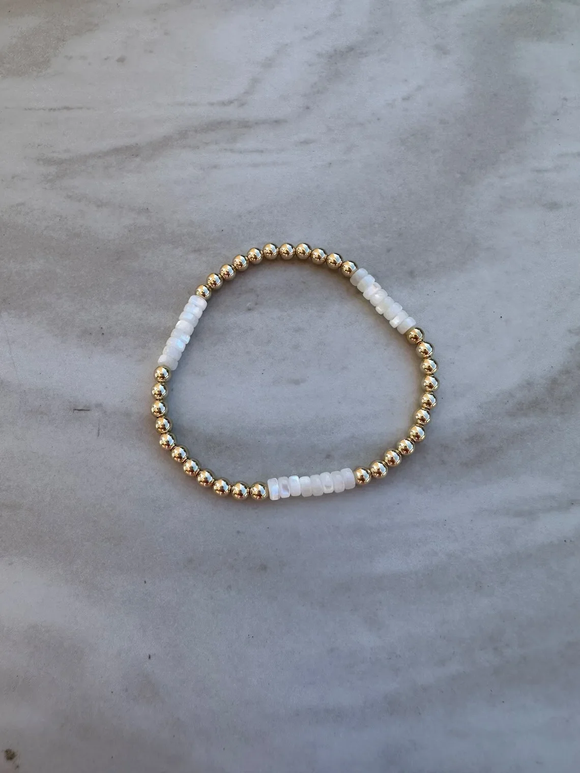 CCGOOD Natural Pearl Bracelet for Women 18K Gold Plated Beads Jewelry Stackable Stretch Adjustable Bracelets Gift for Her
