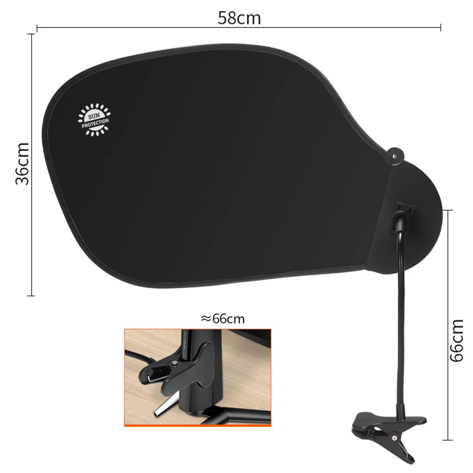 Adjustable Desk Light Block Clip on Foldable Monitor Sun Visor for Home Office Privacy Screen Shield Portable Computer Shade