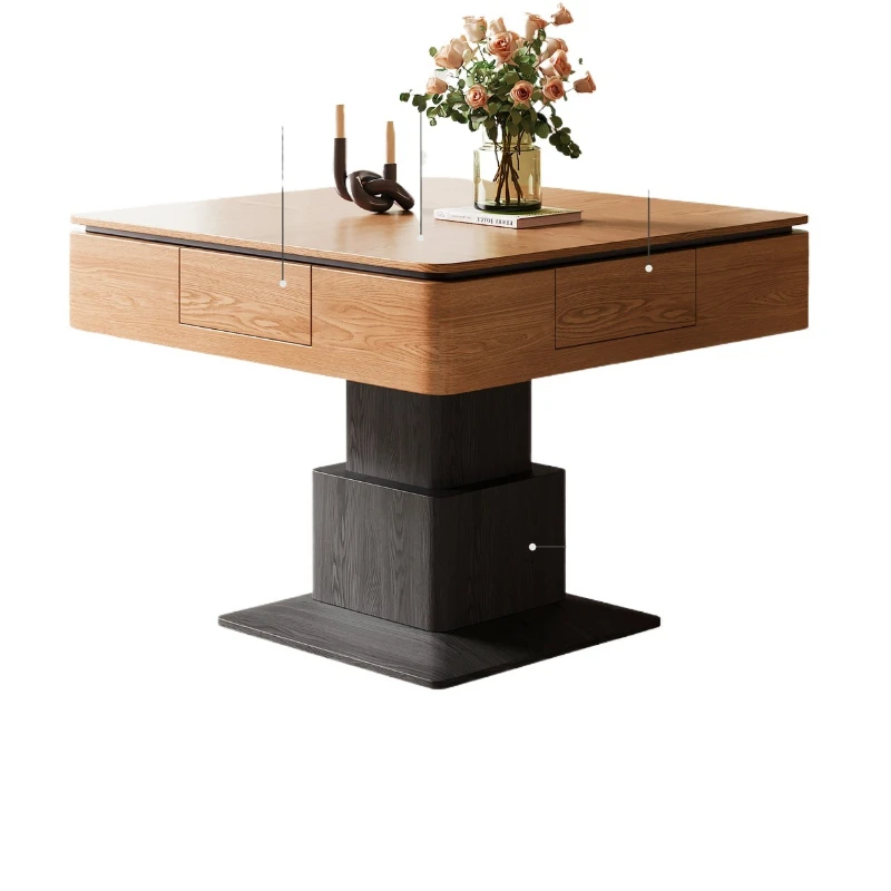 

Журнальный столик-маджонг из массива дерева, многофункциональный, с автоматическим подъемным механизмом, для дома, в антикварном стиле