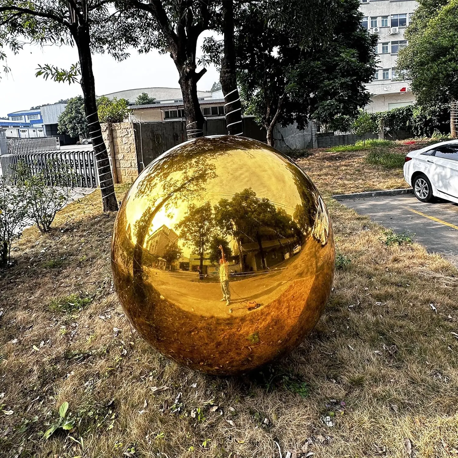 Bola dourada grande do brilho, bola inflável do espelho, apropriada para todos os tipos de decorações do evento, atrativa, vários tamanhos