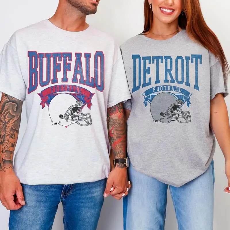 

Vintage Football T-shirt Hometown Teams Tee Football Retro Tshirt Football Thowback Tee Buffalo Football Tshirt Kansas City foot