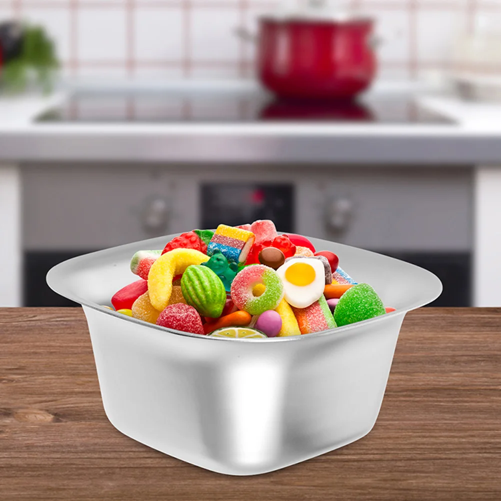 

Portable Snack Bowl 304 Stainless Steel Golden Square Wide Rim 12 5cm Sauce Container Kitchen Supply Dipping Dish Household