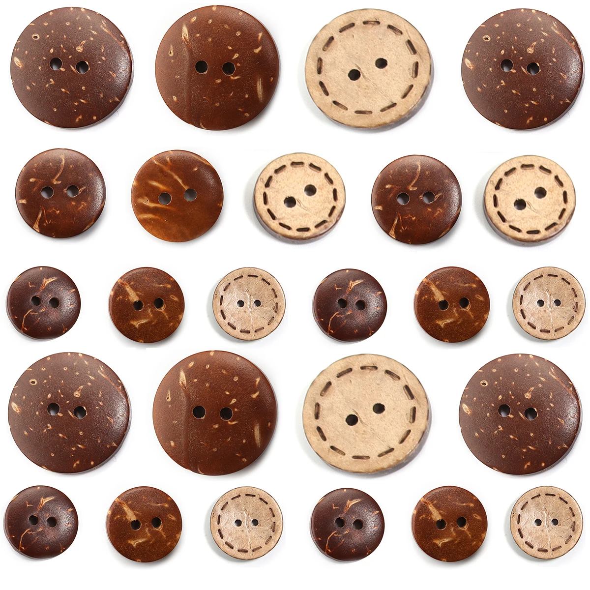 

3 Style 2/4 Holes Natural Coconut Shell Wooden Buttons For Clothing DIY Children Scrapbook Decorative Sewing Accessories